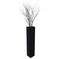 Uniquewise Tall Rectangular Wooden Modern Floor Vase, Black 30 Inch QI004183.S